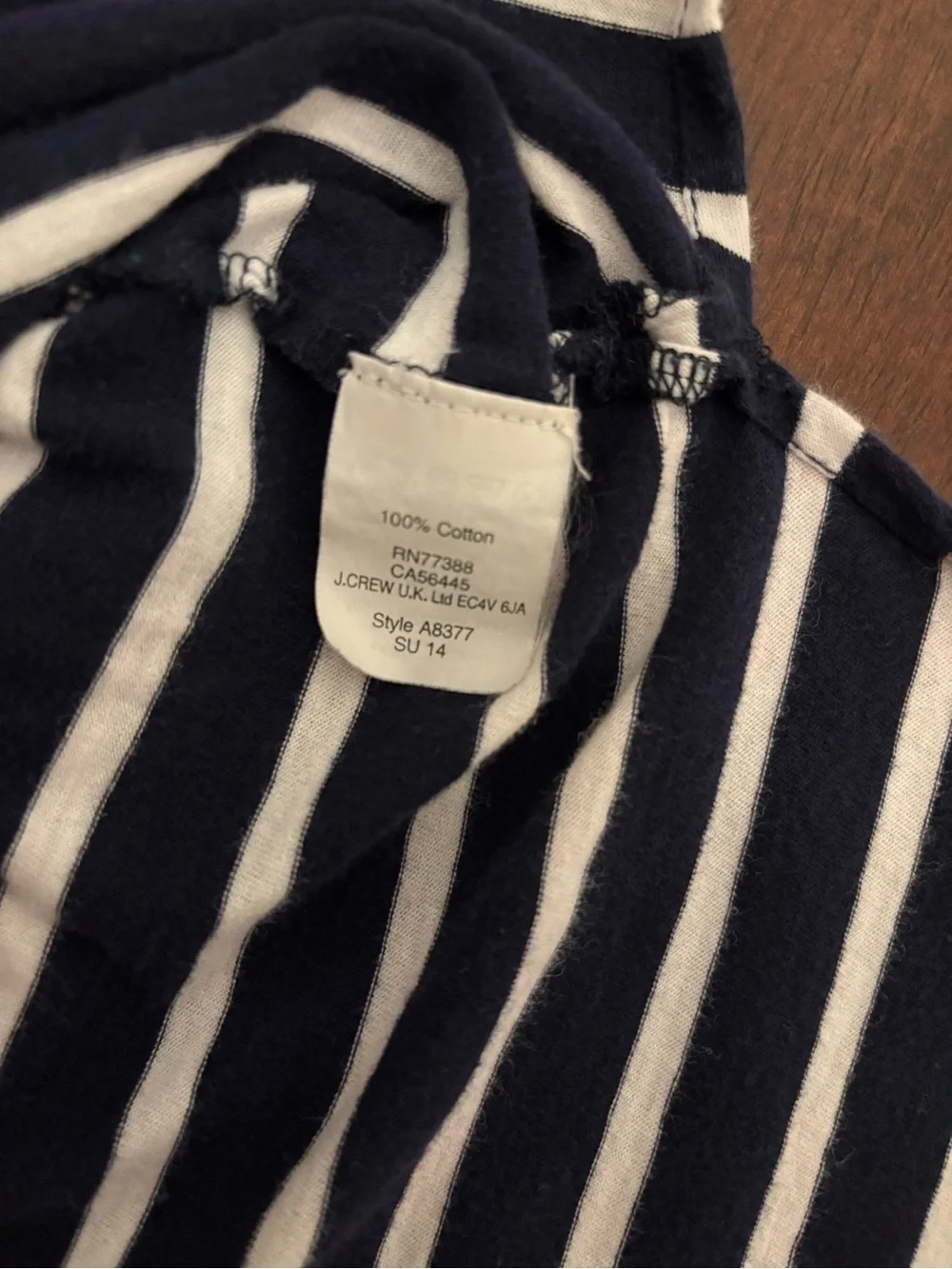 J. Crew Navy and White Striped V-Neck Sleeveless Dress - Picture 6 of 6